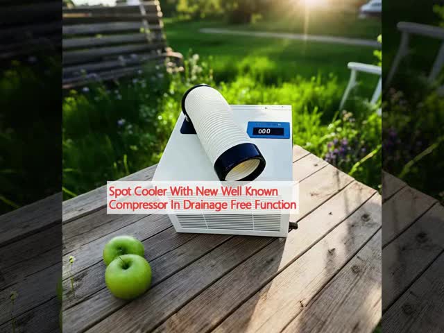 Portable Spot Cooler with 4 Universal Wheels and Optional Timer in Vibrant Orange Color